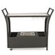 preview thumbnail 10 of 14, Bahama Outdoor Wicker Bar Cart with Tempered Glass Top by Christopher Knight Home