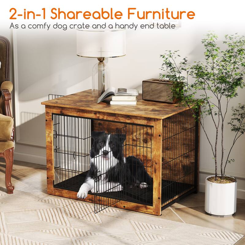Gymax Dog Crate Furniture for Medium/Large Dogs 39'' Indoor Pet House