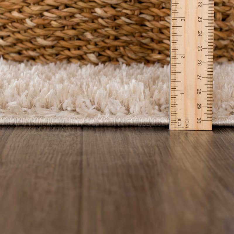 Hauteloom Heavenly Solid Shag Shaggy High Pile Area Rug