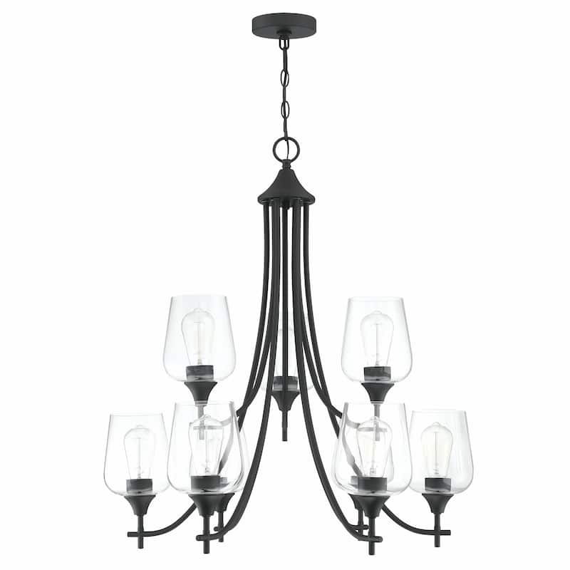 9 Light Shaded Tiered Chandelier