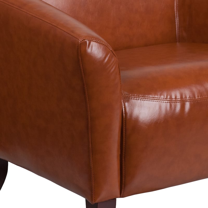 LeatherSoft Chair with Wood Feet - 33.5"W x 31"D x 29"H