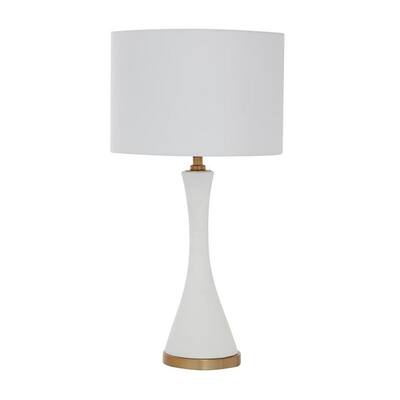 Birdella 25-Inch White Transitional Cement Accent Table Lamp