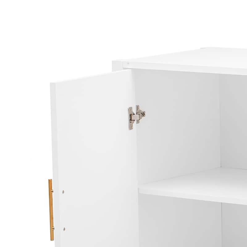 Modern Stylish Wooden Storage Cabinet with Wave-Patterned Design Cabinet Doors