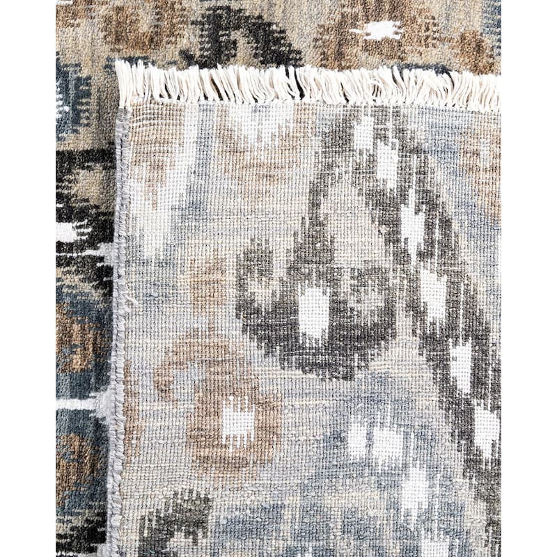 Ikat One-of-a-Kind Hand-Knotted Area Rug, Multicolor - 8' 10" x 12' 1"