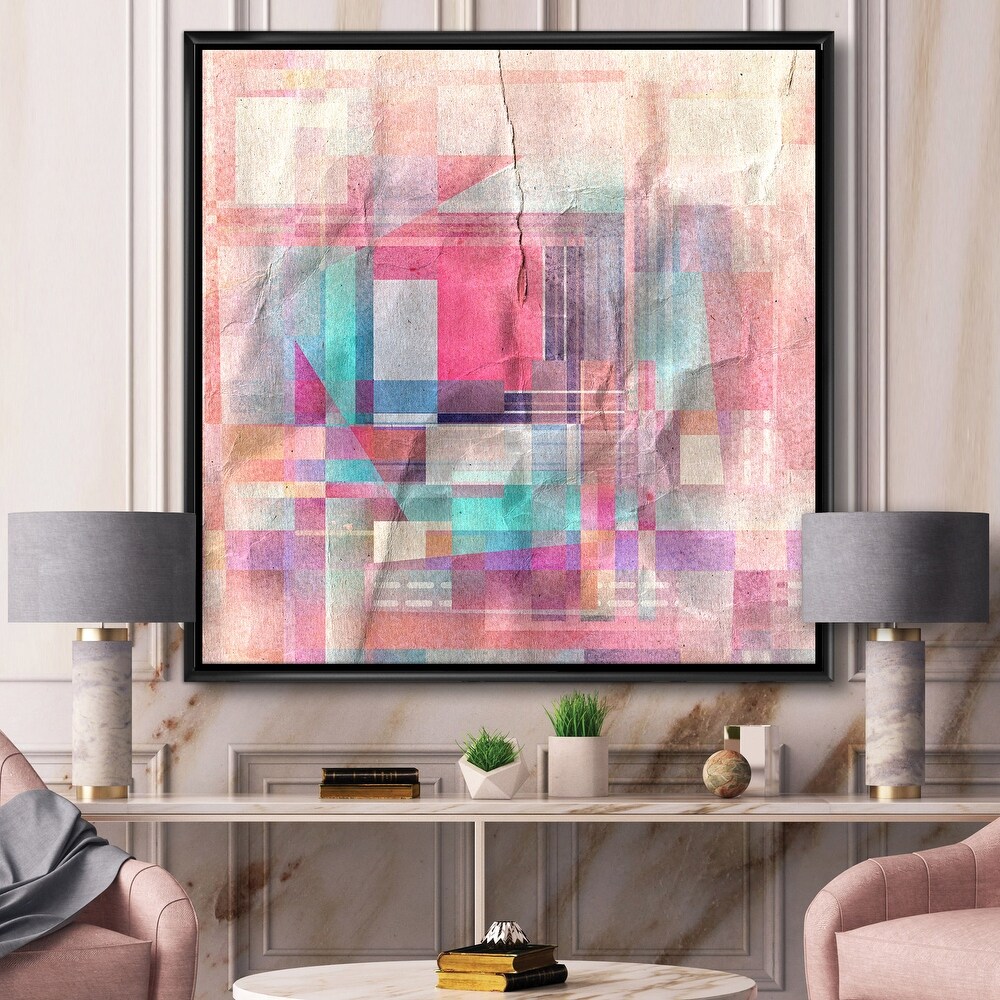 AB377 Blue Cream Geometric Modern Abstract Canvas Wall Art Large Picture Prints 