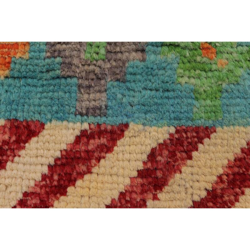 Contemporary Balochi Clarke Blue/Beige Hand Knotted Wool Rug - 4'0'' x 5'10''