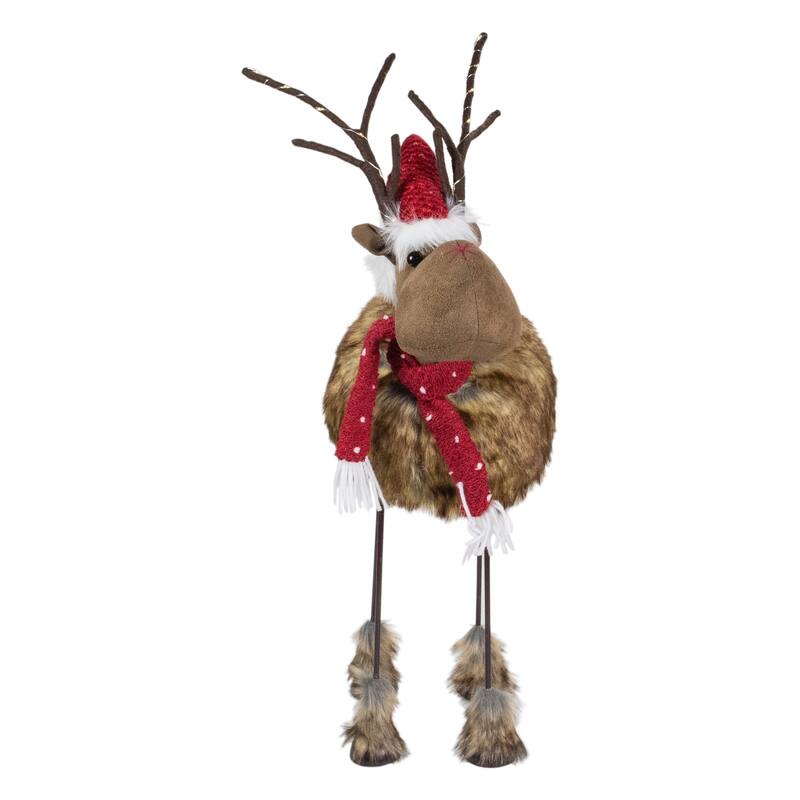 LED Lighted Faux Fur Reindeer Christmas Figure - 25"