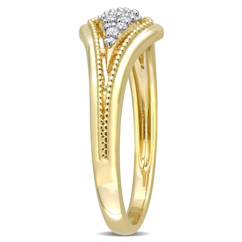 Miadora 1/10ct TDW Diamond Pave Ring in 10k Yellow Gold