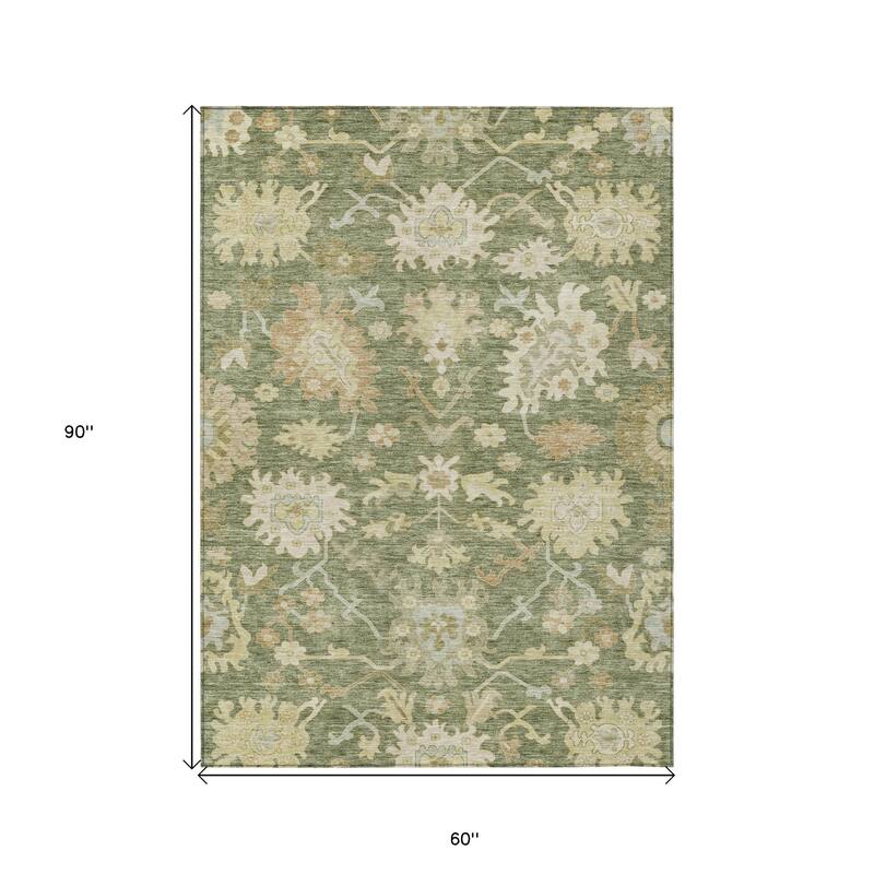 HomeRoots Floral Traditional Rectangle Outdoor Rug