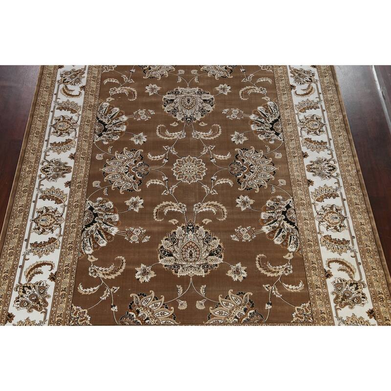 Brown Floral Traditional Tabriz Turkish Area Rug Oriental Carpet