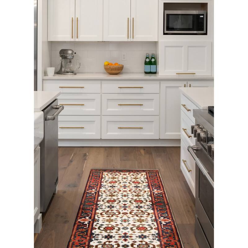 ECARPETGALLERY Hand-knotted Serapi Heritage Cream Wool Rug - 2'7 x 7'11