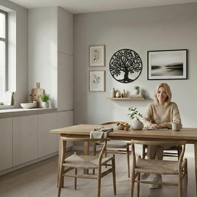 Family Tree Metal Wall Decor for Home and Outside - Wall-Mounted Geometric Wall Art Decor