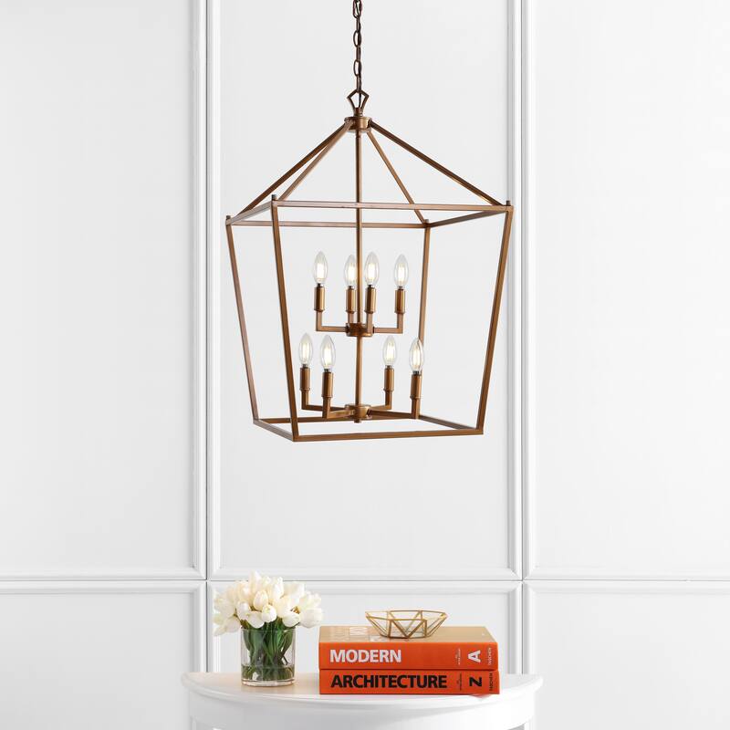 Marion Lantern Metal LED Pendant, by JONATHAN Y