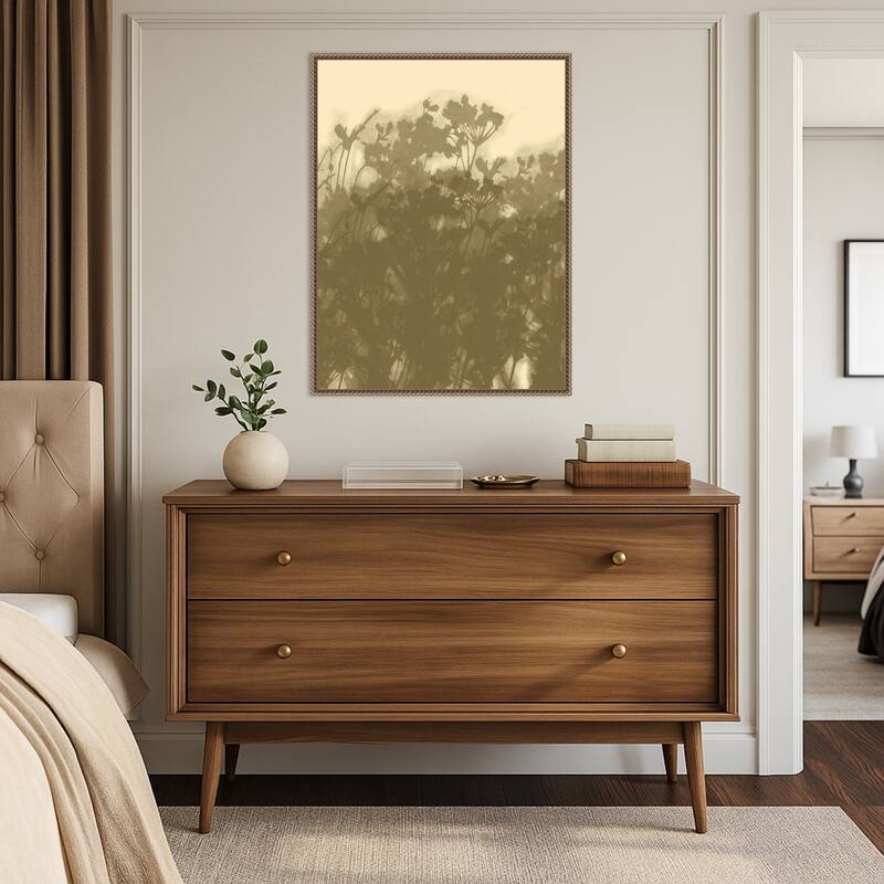 Misty Meadow. Abstract Botanical Art No. 2 by Dina Dankers (23 x 30 in.), Framed Canvas Wall Art Print