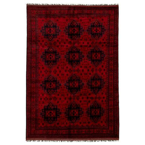 ECARPETGALLERY Hand-knotted Finest Khal Mohammadi Red Wool Rug - 6'8 x 9'8