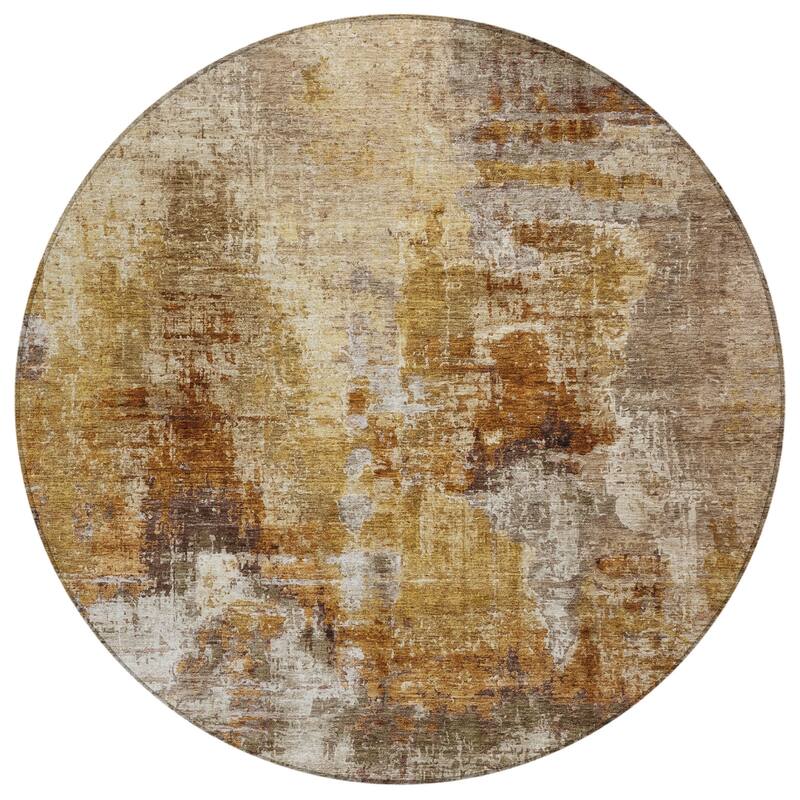 Machine Washable Indoor/ Outdoor Abstact Contemporary Chantille Rug