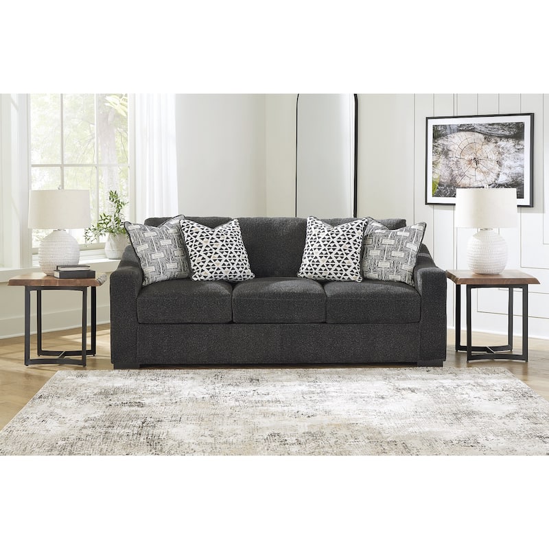 Signature Design by Ashley Wryenlynn Black Sofa - 93"W x 40"D x 40"H