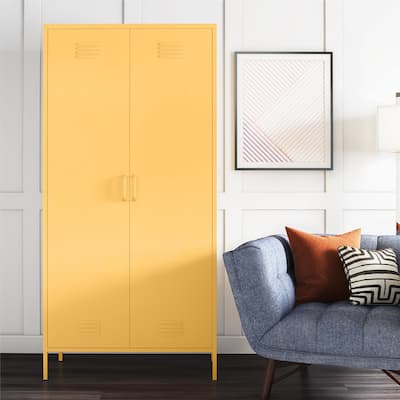 The Novogratz 2 Door Tall Metal Locker Style Storage Cabinet