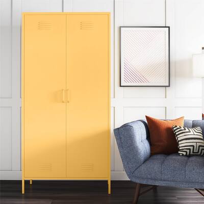 The Novogratz Cache Tall 2 Door Metal Locker Cabinet