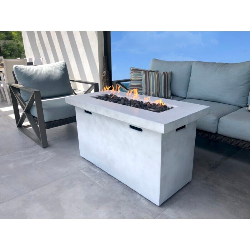 Lsi Concrete Propane Outdoor Fire Pit Table Overstock 34143911