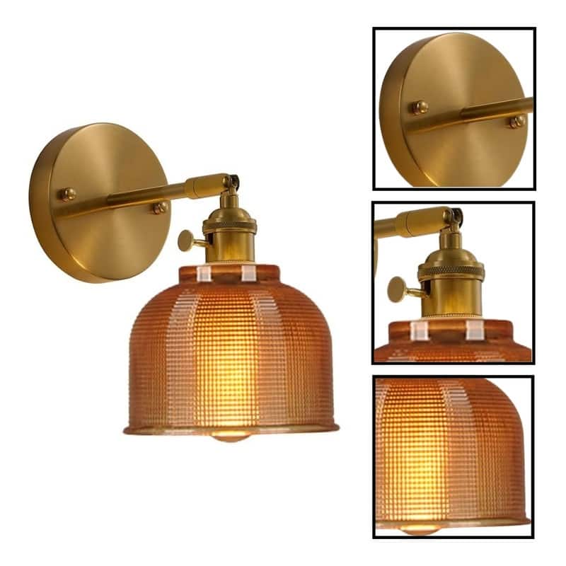 LED wall sconce gold wall light brass, copper, glass wall bulb