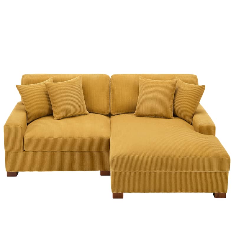 Corduroy Modular Couch Sectional Chaise Lounge Sofa