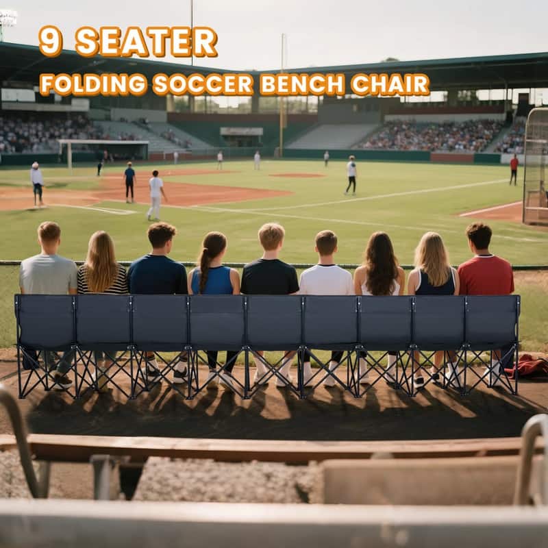Portable Folding Soccer Benches for Team, 4/6/9 Seats with Carry Bag