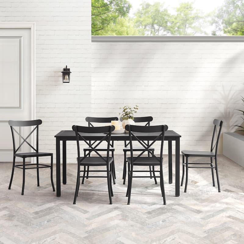 Crosley Astrid 7Pc Outdoor Metal Dining Set - 86"x109"x34.88"