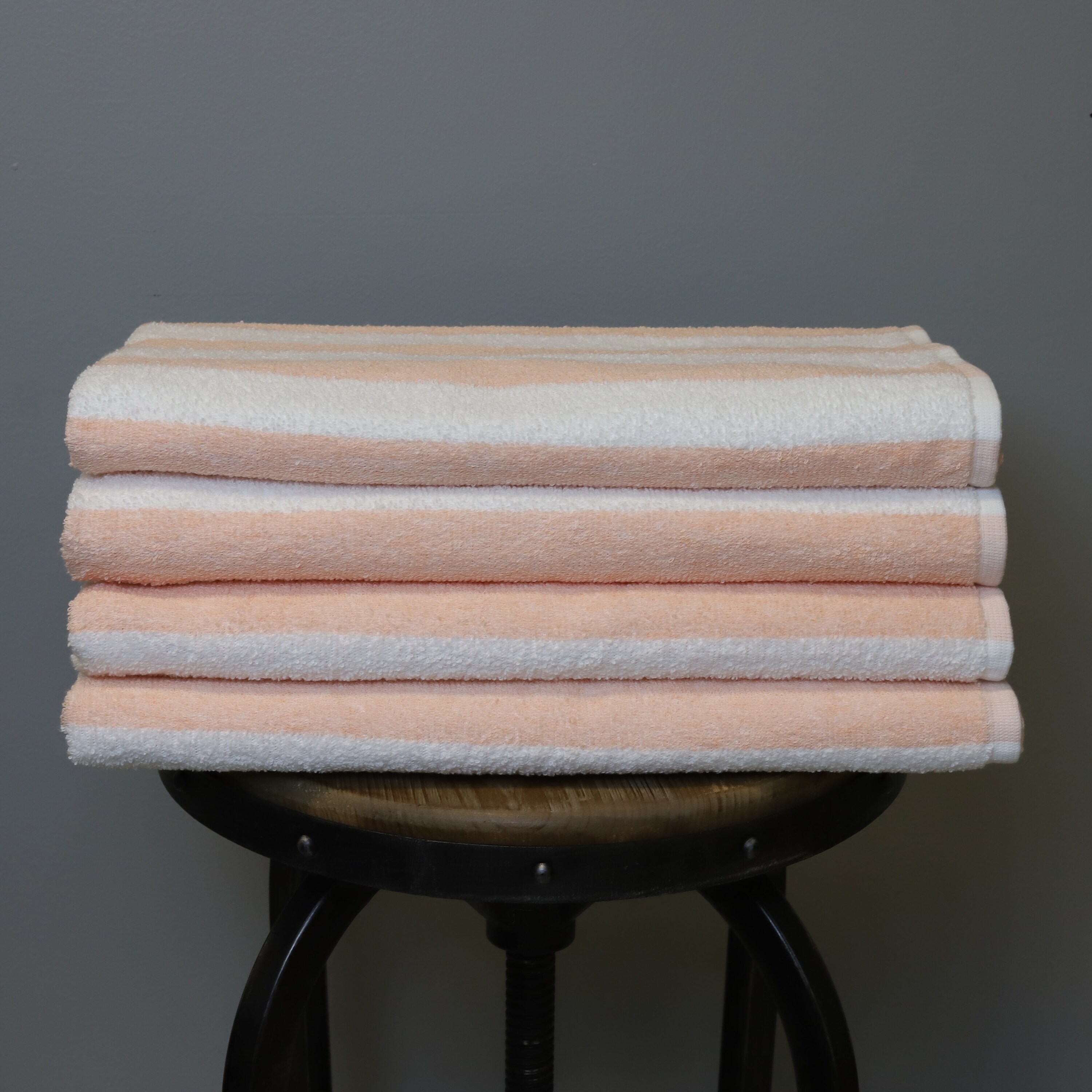 Fibertone Bleach Safe 4 PK Cabana Stripe Beach Towel Set 70x30