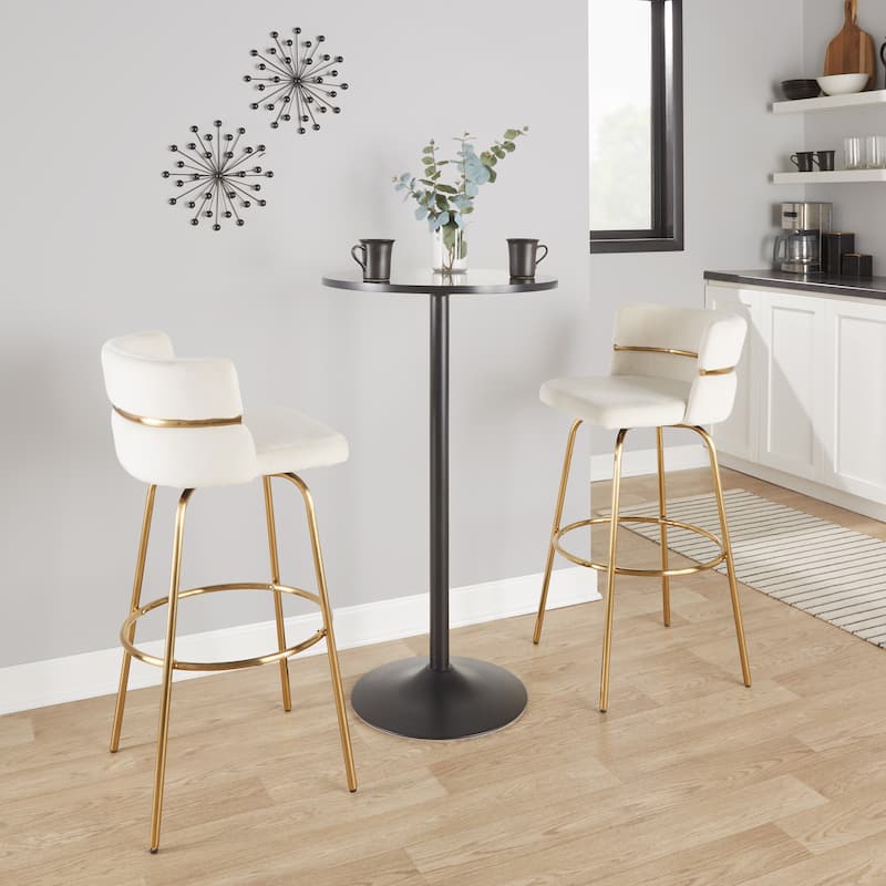 Silver Orchid Lena 30" Fixed-Height Bar Stool (Set of 2)