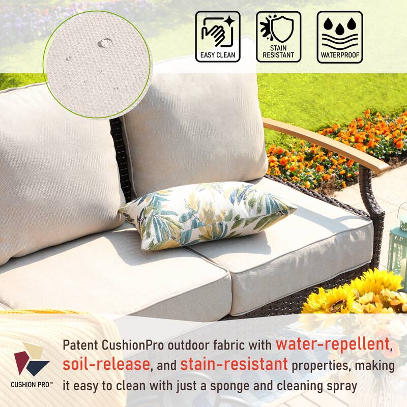 6/9-piece Patio Rattan Wicker Patio Furniture Set Swivel Rocking Chair Conversation Set