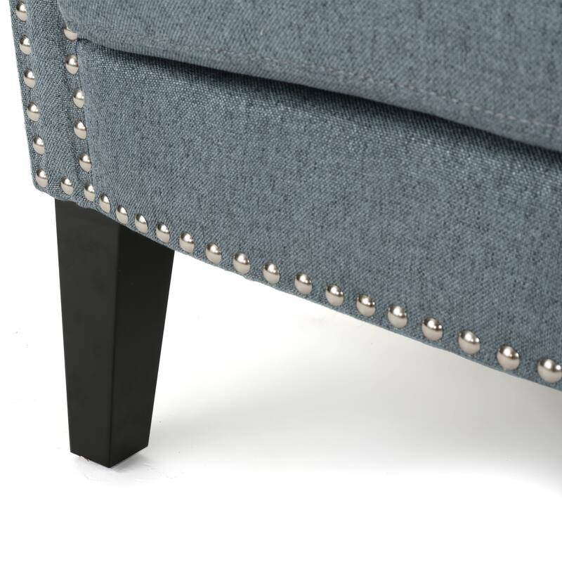 Roomfitters Upholstered Club Chair with Rolled Arms, Nailhead Trim and Cushioned Seat, Stylish Accent Armchair