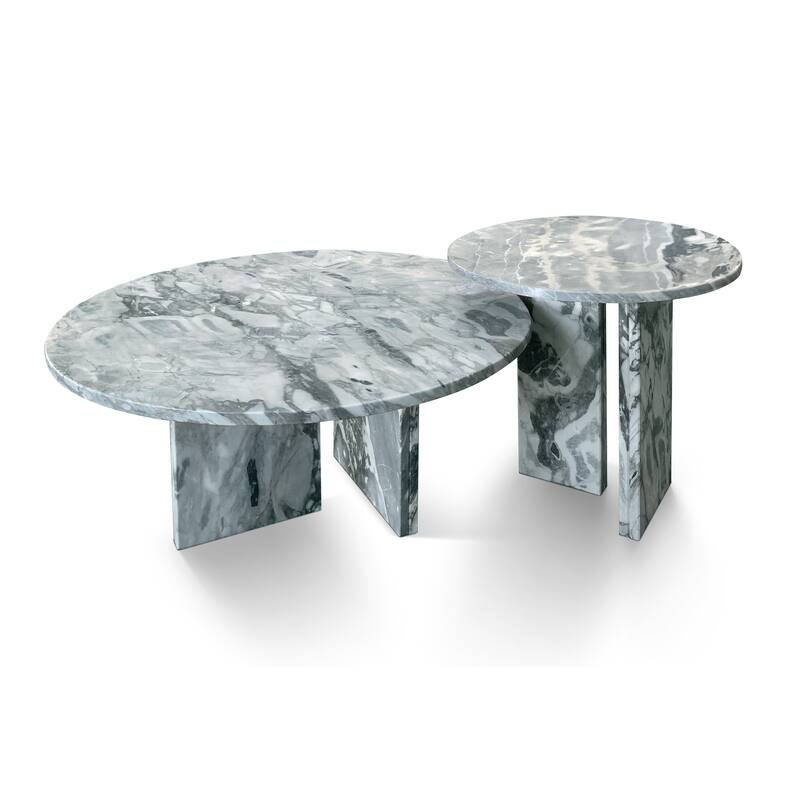 Marble coffee table set, small table, living room table, natural stone, genuine marble, real marble
