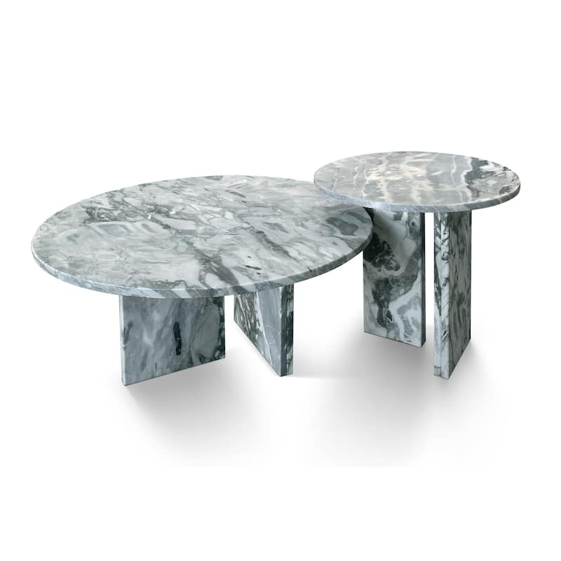 Modern Marble Coffee Table Set Luxury Marble Coffee Table Natural Stone Coffee Table, for Living Room‌, Pink