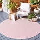 preview thumbnail 104 of 177, SAFAVIEH Courtyard Jonell Indoor/ Outdoor Patio Backyard Rug 6'7" Round - Ivory/Pink