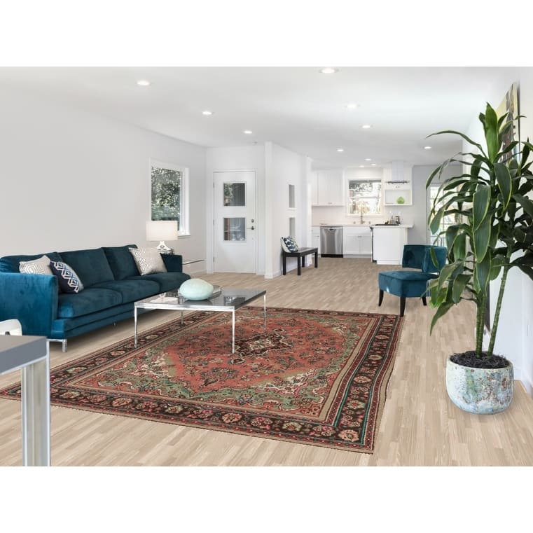 Hamedan Persian Vintage Area Rug Hand-Knotted Wool Carpet - 6'8" x 9'7"