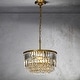 preview thumbnail 1 of 2, CraftHome 3 Lights Modern Glam Gold Tier Round Crystal Chandelier