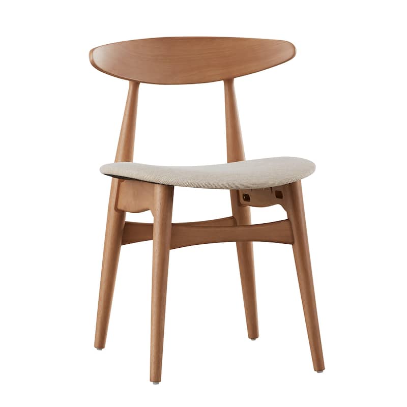 Norwegian Danish Tapered Dining Chairs (Set of 2) by iNSPIRE Q Modern - Oak Finish - Beige