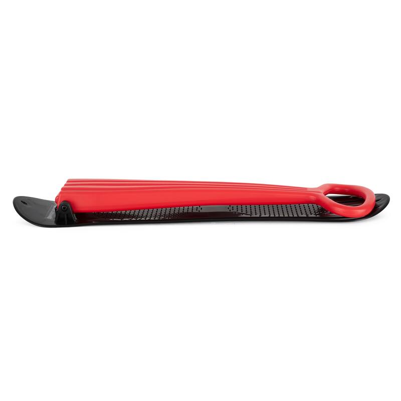 Slippery Racer Kids Foldable Downhill Winter Ski Scooter Snow Sled, Red (2 Pack) - 6.7