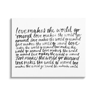 Stupell Casual Cursive Love Phrase Repeating Calligraphy Words Canvas ...
