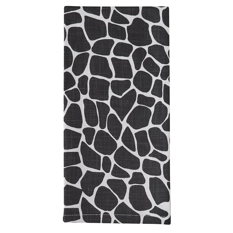 Split P Black Giraffe Printed Towel Set of 4 - 18" X 26"