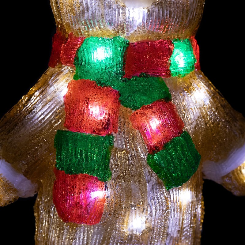 14" LED Acrylic Gingerbread Man Scarf Outdoor Christmas Decoration - Brown