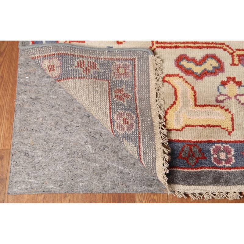 All-Over Grey Oushak Oriental Area Rug Handmade Wool Carpet - 8'11"x 11'10"