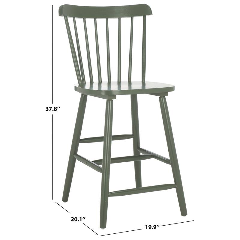 SAFAVIEH Arra 24-inch Spindle Farmhouse Counter Stool (Set of 2) - 19.9" x 20.1" x 43.1" - 20"W x 20"D x 38"H