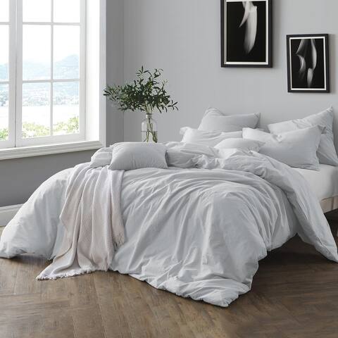 Swift Home Premium Cotton Prewashed Chambray Duvet Cover Set