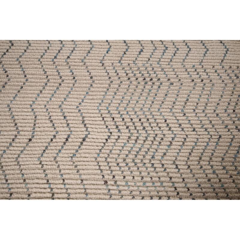 Earth Tone Moroccan Large Area Rug Hand-Knotted Oriental Wool Carpet - 11'9" x 15'3"