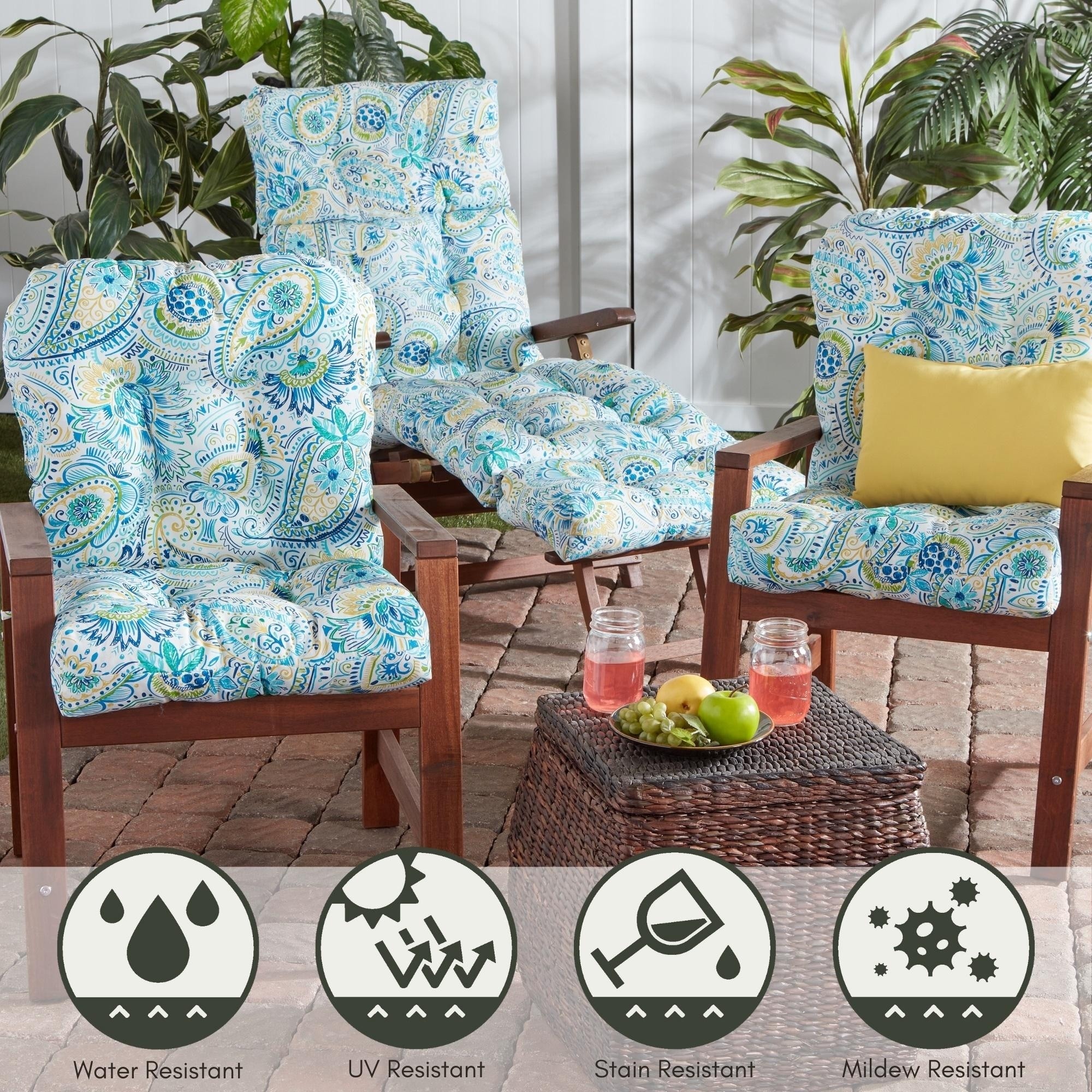 Greendale Home Fashions Painted Paisley Outdoor Chaise Lounger Cushion Bed Bath Beyond 33046030