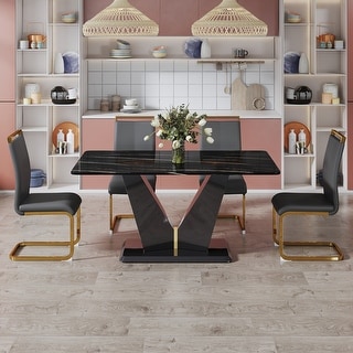 Modern minimalist rectangular dining table - Bed Bath & Beyond - 39171917