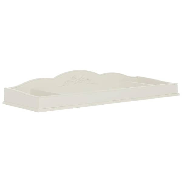 slide 2 of 8, Evolur Aurora Change Tray|Lasting Quality|Intricate Ribbon Bow Scrollwork Ivory Lace