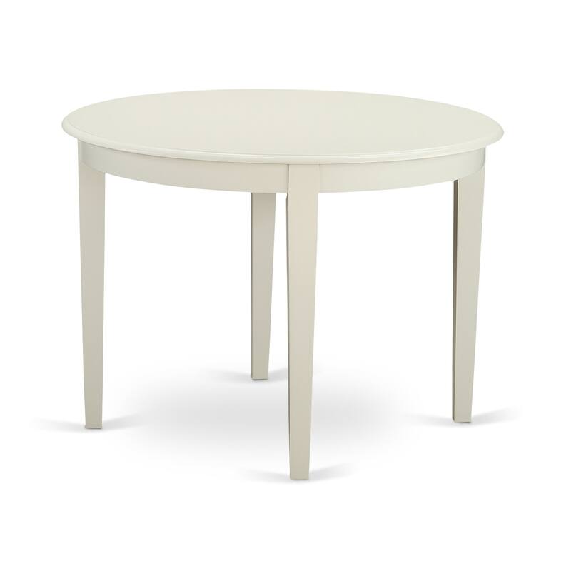 HomeStock 5-Pc Linen White Finish Solid Wood Top - Dining Room Set - Seats 4